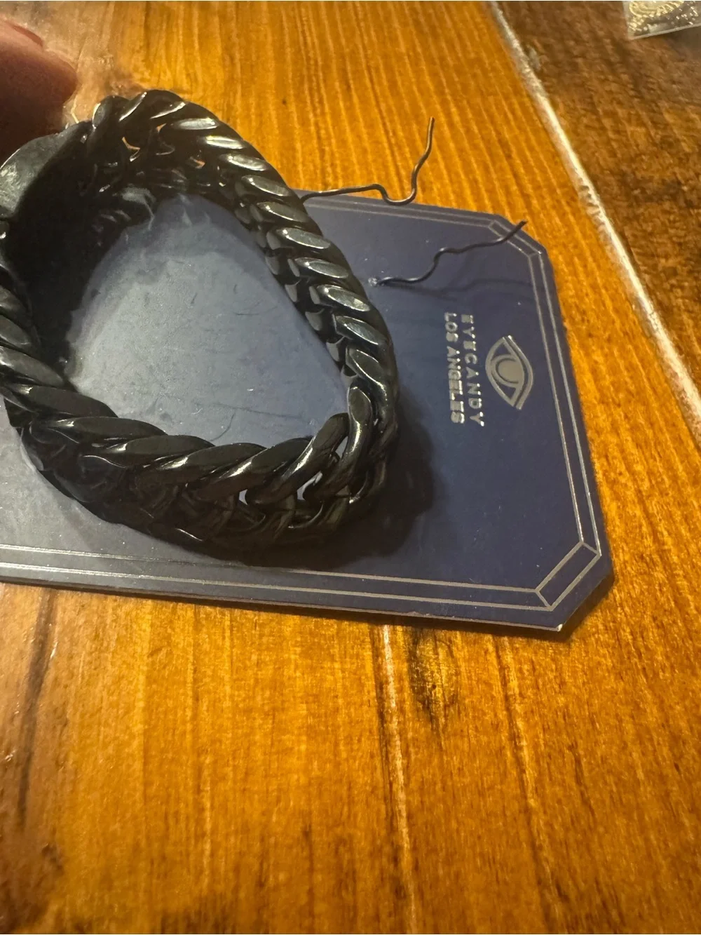 New Eye Candy Men’s Black Cuban Chunky Twisted Chain Bracelet